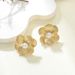 Silver Needle Exaggerated Metal Style Geometric Flower Tassel Personality Fashion Studs High-end Earrings_ipsvogv.com