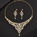 2024 Necklace Earrings Diamond Jewelry High-end Wedding Dress Evening Gown Accessories Two-piece Set_ipsvogv.com