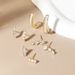 Earrings Sterling Silver Combination Zircon Earrings Niche All-match Minimalist Temperament Jewelry Korean Women's High-end Sense_ipsvogv.com