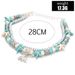 Hot Selling New Turtle Pendant Sea Star Turquoise Double Layer Beach Anklet_ipsvogv.com