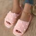 Polka dot cross open toe cotton slippers indoor women home open non-slip silent soft sole slippers_ipsvogv.com