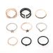 Instagram's New Geometric Five Pointed Star Heart Three Color 9-piece Set Ring_ipsvogv.com