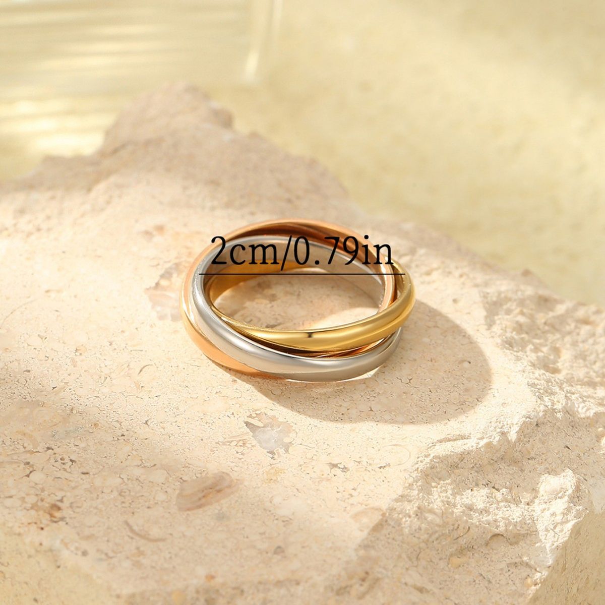 Real Gold Stainless Steel Three Color Winding Ring, Simple, Fashionable, High-end, Daily Personalized Women's Ring_ipsvogv.com