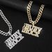 Yiwu Jewelry Cuban Alphabet RUBY ROCK Necklace Diamond Set Gun Pendant Men's Accessory Chain_ipsvogv.com