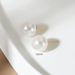S925 sterling silver pearl earrings Korean girls round strong light retro style design earrings high sense_ipsvogv.com