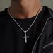 Hip Hop Diamond Cross Titanium Steel Necklace Jewelry Men Hiphop Simple And Luxury Sweater Chain For Women_ipsvogv.com