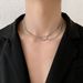 High End Simple Style Necklace Safety Buckle Necklace Titanium Steel Men's Double Layer Couple Light Luxury Clavicle Necklace_ipsvogv.com