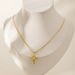 Four-Pointed Star Shell Pendant Necklace - Gold Plated Stainless Steel Clavicle Chain For Women_ipsvogv.com