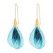 11266 Personalized Fashion Colored Flower Long Wind Vacation Alloy Drip Oil Earrings Accessories_ipsvogv.com