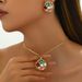 Ladies' jewelry set with inlaid winding design, long necklace pendant, versatile and niche earrings_ipsvogv.com