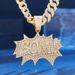 BOM Full Diamond Letter Cuban Chain Personality Hip-Hop Style Men's Daily Street Cool Pendant Necklace_ipsvogv.com