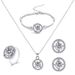 Jewelry accessories creative temperament personality inlaid rhinestone necklace earrings bracelet ring four piece set_ipsvogv.com