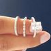 Sanjie's New Three Piece Women's Set, Engagement Proposal, Classic Square Diamond Bracelet Ring_ipsvogv.com
