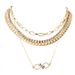 Retro Gold Box Chain Necklace Personalized Digital Pendant Diamond Claw Chain Multi Layer Necklace_ipsvogv.com
