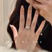Glacier Love "high-end, Light Luxury, Clear And Cool, Water Droplet Zircon Pigeon Egg With Adjustable Opening Ring_ipsvogv.com