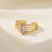ins style simple open ring female stainless steel gold love zircon titanium steel ring index finger stone hand jewelry_ipsvogv.com