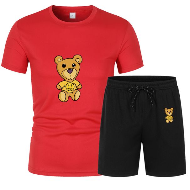 Summer Luxury Set Men's Short Sleeve Suit Fashion Casual Shorts Tracksuit Clothes for Mens T-shirt + Shorts 2-piece Set_ipsvogv.com
