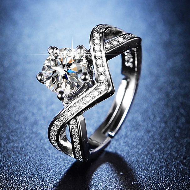 Kwai broadcast of Mo Sang stone for female Korean fashion classic crown ring_ipsvogv.com