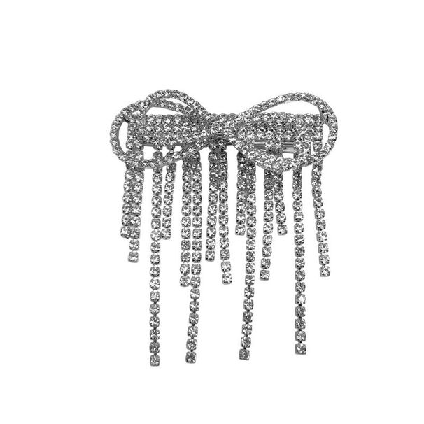 Fashion all match hairpin tassel bow rhinestone side clip girl hairpin hair ornament headdress_ipsvogv.com