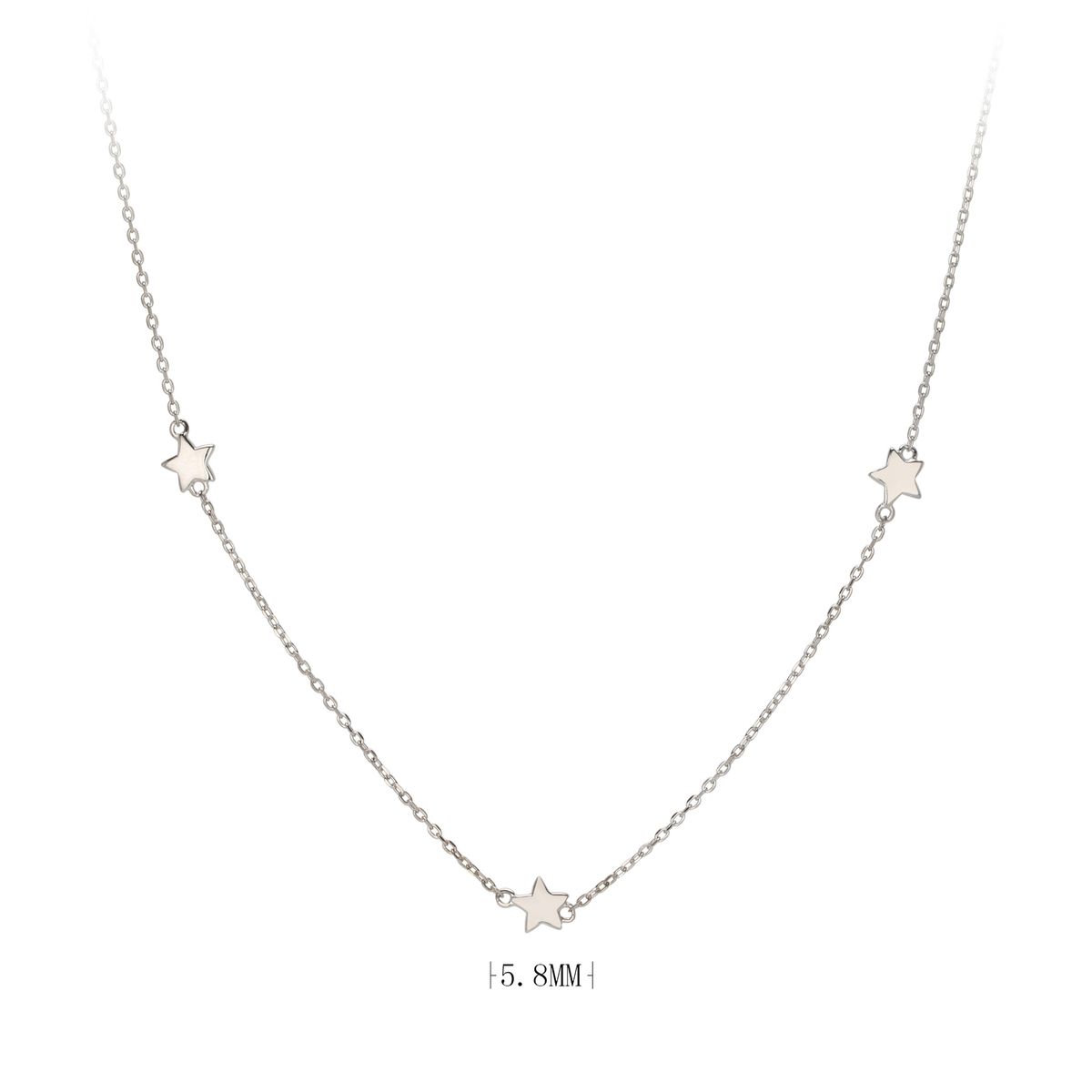 S Pure Silver Fashionable Commuting Star Collarbone Chain Temperament Versatile Personality Trend High-end Necklace_ipsvogv.com