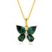 New Emerald Zircon Butterfly Pendant Necklace S Sterg Sier Jewelry Female Light Niche Design_ipsvogv.com