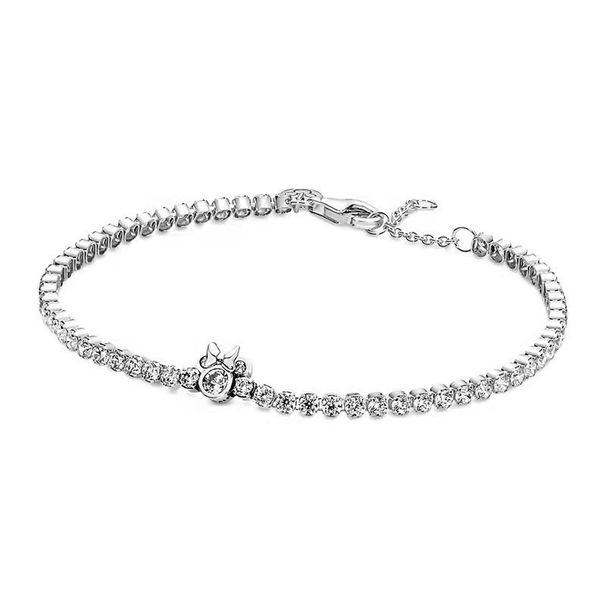 S925 Silver Plated Dense Chain Shiny Heart Shaped Tennis Shiny Red Gem Bracelet_ipsvogv.com