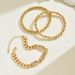 Fashion Style Geometric Women's Personalized Inlaid Beaded Bracelet Three Piece Set High End Handmade Decoration_ipsvogv.com