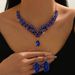 Pinduoduo Exaggerated Necklace Set Luxurious Crystal Jewelry Party Dress Accessories_ipsvogv.com
