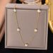 Fashion Round Pearl Stainless Steel Chain Bracelet Earring Necklace Accessory Set_ipsvogv.com