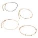 Fashionable New Black Turquoise Peach Heart Ball Bracelet Set Of Four_ipsvogv.com