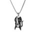 hot selling cute cartoon stainless steel black warrior kitten oil drop necklace niche design pendant_ipsvogv.com