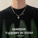 Titanium Steel Necklace, Black Gemstone, Mango Star, European And American Hip-hop Street Necklace, Boys Niche Design, High-end Collarbone Chain_ipsvogv.com