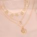 Bohemian New Fashionable And Personalized Diamond Set Moon Sun Small Circle Pendant Multi Layered Necklace_ipsvogv.com