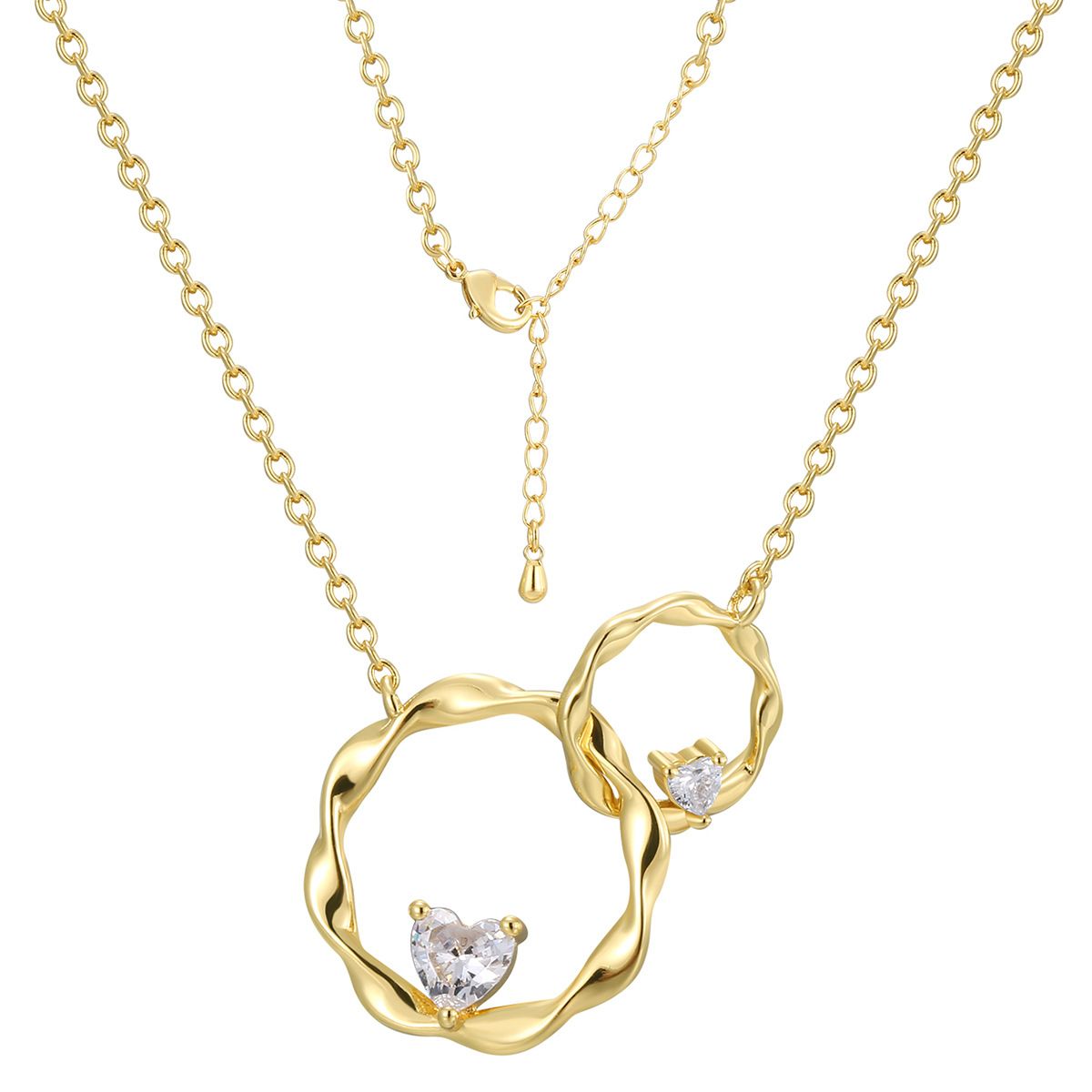 Mobius Double Ring Copper Necklace Pendant Ins Style Simple Advanced Clavicle Chain_ipsvogv.com
