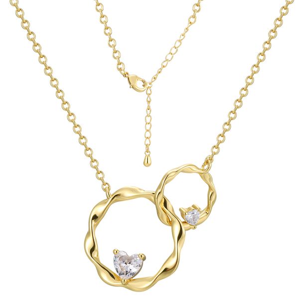 Mobius Double Ring Copper Necklace Pendant Ins Style Simple Advanced Clavicle Chain_ipsvogv.com