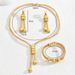 Copper 14K Gold Plated Retro Solid Color Jewelry Set_ipsvogv.com