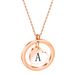 personality simple fashion geometric round 26 initials hollow smooth love rose gold necklace_ipsvogv.com