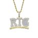 Men's Hip Hop RTG Letter Pendant Necklace With Cubic Zirconia, 61cm Silver/Gold Rope Chain Studded Full Diamond Men's Necklace_ipsvogv.com
