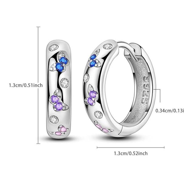 Retro five pointed star colored zirconium earrings for women light luxury high end autumn and winter fashion circle female earrings copper ear jewelry_ipsvogv.com