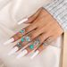 New Bohemian Style Crown Eagle Turquoise Open 20 Piece Set Ring_ipsvogv.com