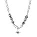 Original light luxury versatile fantasy color beads obsidian star shine titanium steel necklace men's clavicle trend short high end hip hop necklace_ipsvogv.com
