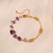 Purple natural crystal gravel splicing design luck beads ball chain K real gold plated bracelet_ipsvogv.com