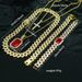 Hiphop 15mm Cuban Color Pendant, Personalized Trendy Hip-hop Cross Necklace Set_ipsvogv.com