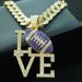 Fashionable Diamond LOVE Rugby Alloy Pendant, Hip-hop Men's Necklace, Personalized And Colorful_ipsvogv.com