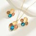 Geometric Light Style Women's Necklace Earring Set Versatile Inlaid Forest Earrings Long Neck Chain Luxury_ipsvogv.com