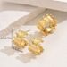 Geometric style women's and earring set, niche pleated high-end feel, set with plain ring rings, versatile earrings_ipsvogv.com