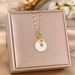 White Jade Pith Safety Clasp Women Gold Inlaid With Hotan Jade Pendant Colorfast Titanium Steel Bone Chain Light Luxury_ipsvogv.com