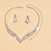 BRILLIANT CLAW - Full Diamond Wedding Jewelry Set (Claw Chain Necklace & Earrings, Luxury)_ipsvogv.com