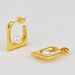 French Light Luxury Fashion Geometric Square Inlaid Shell Pearl Earrings For Women Brass Gold Plated Cold Style All Match Earrings_ipsvogv.com