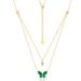Green Malachite Necklace Forest Style S925 Sterling Silver Butterfly Necklace Bracelet Necklace Double Wear_ipsvogv.com